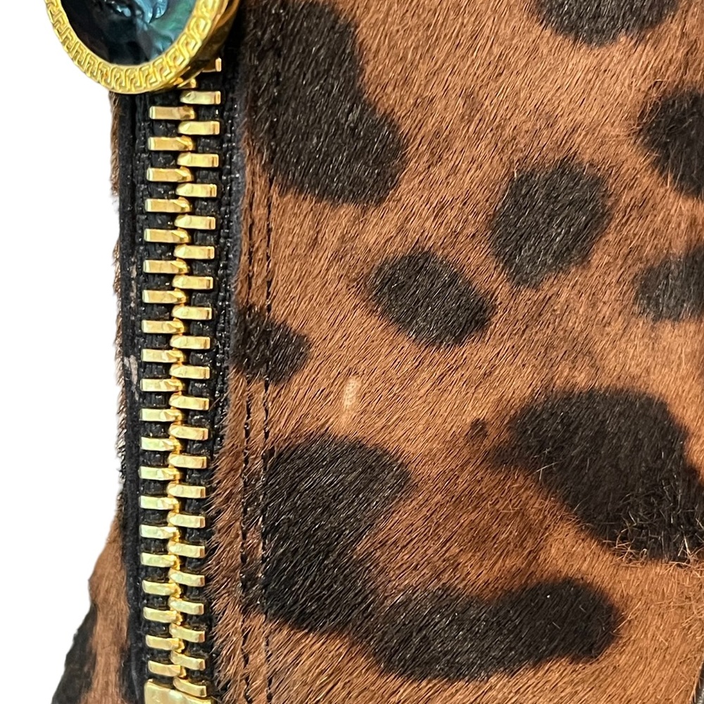 Versace Pony Hair Leopard Print Platform Shoes - Picture 13 of 16